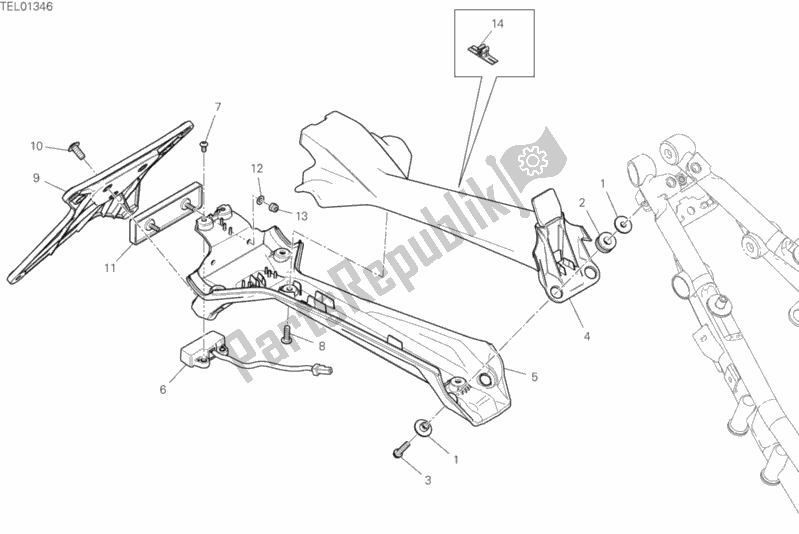 Todas las partes para 21a - Soporte De Placa de Ducati Streetfighter V4 1103 2020